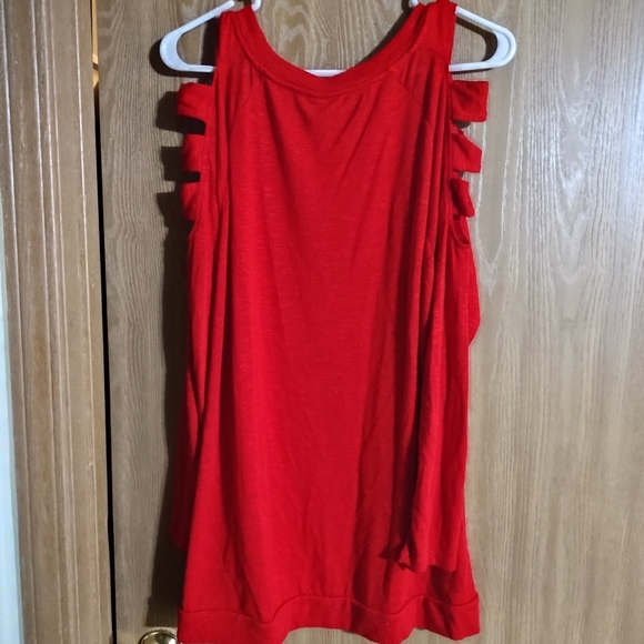 Cato long slit sleeve red top - Picture 4 of 8